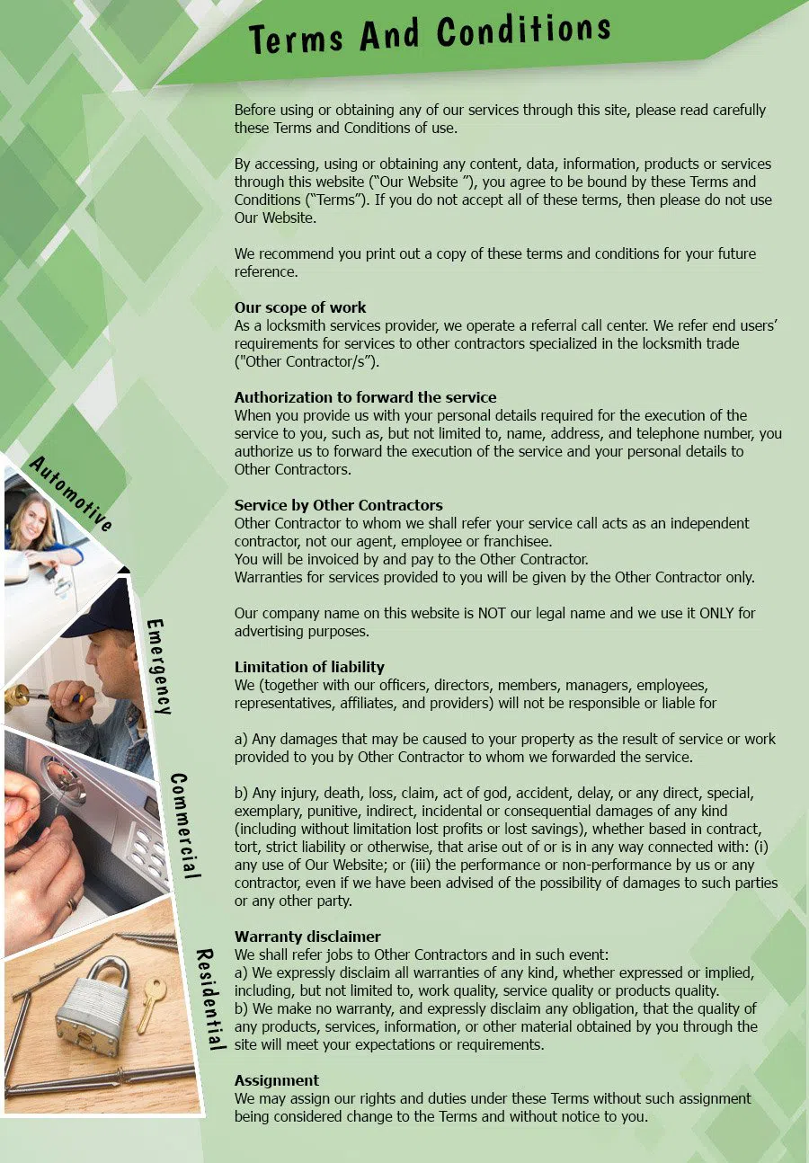 Lock Safe Services Orange, NJ 973-864-3112 - TermsAndConditions-2